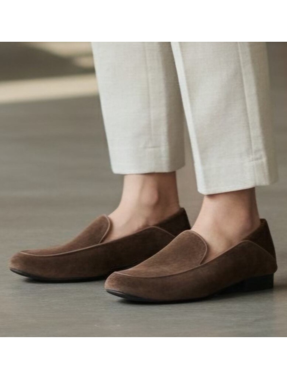 J. McLaughlin Luna Brown Velvet Slip On Loafers